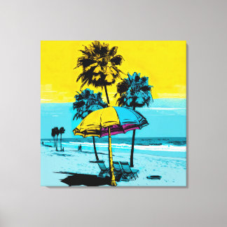 Em Tela Impressão de Pop de Arte da Califórnia Beach