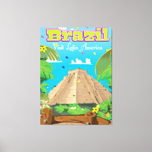 Em Tela impressão de poster de viagens de desenho do Bras