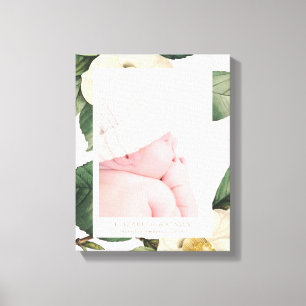 Em Tela Impressão de Quadro Floral Branco Grande