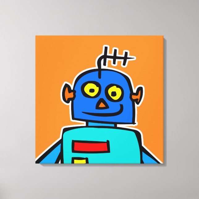 Em Tela Impressão de Robô Azul Gigante (Frente)