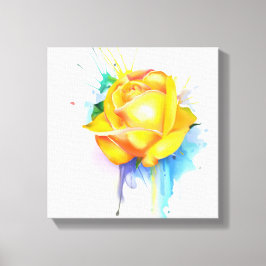 Em Tela Impressão de Rosa de Coloração d'água