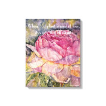 Impressão de Rosa de Cores d'Água de Cotação Zen