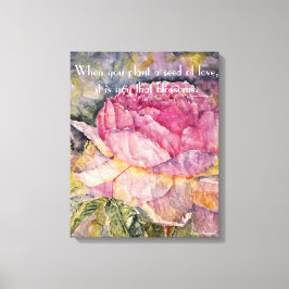 Em Tela Impressão de Rosa de Cores d'Água de Cotação Zen