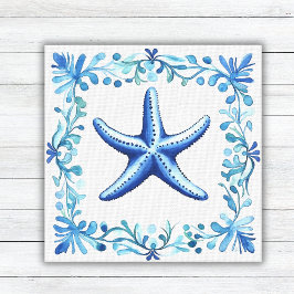 Em Tela Impressão de Starfish Blue Blue Watercolor