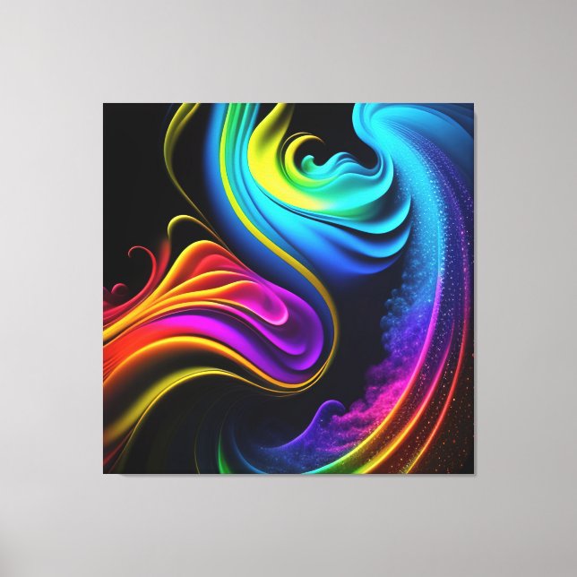 Em Tela Impressão de Tabulação de Arte de Pintura abstrato (Frente)