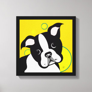 Em Tela Impressão de Telas de Arte de Boston Terrier