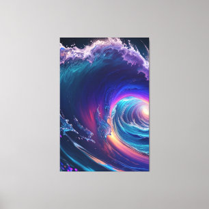 Em Tela Impressão de Telas Esticadas de Onda Marítima Holo