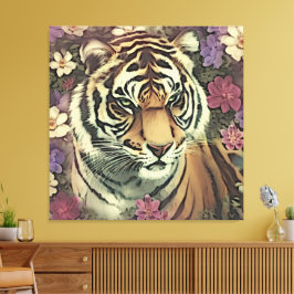 Em Tela Impressão de Tigre Decorativo