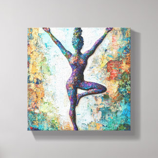 Em Tela Impressão de Tree Pose Esticada
