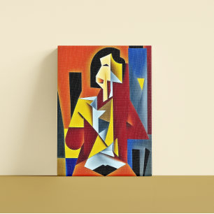 Em Tela Impressão do Cubist da Bartender abstrato