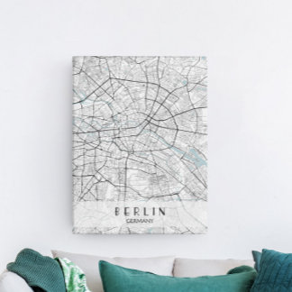 Em Tela Impressão do Mapa de Berlim Alemanha