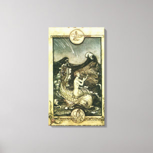 EM TELA IMPRESSÃO DO OCEANO DA SEREIA DO TOM DO SEPIA DO