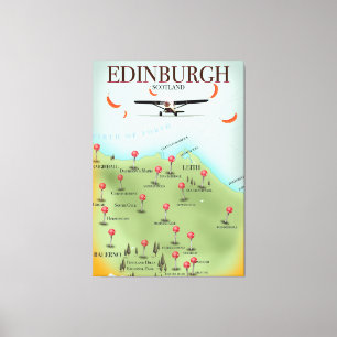 Em Tela Impressão do poster do mapa do estilo do vintage