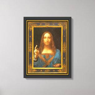 Em Tela Impressão do Salvator Mundi 1500 Leonardo da Vinci