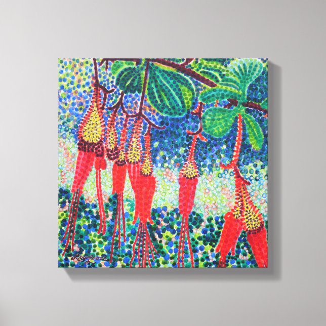 Em Tela Impressão Esticada do Fuchsiaflower Gooseberry (Frente)