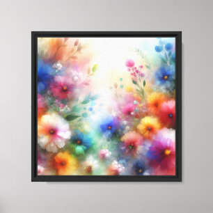 Em Tela Impressão Floral Aquarela Abstrata