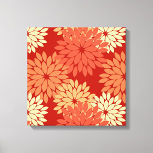 Em Tela Impressão floral moderno do quimono, tanjerina