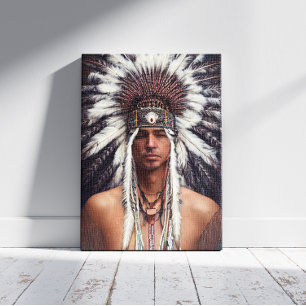 Em Tela Impressão Nativa de Ojibwe American