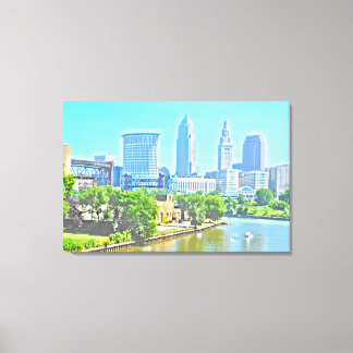 Em Tela Impressão no rio CLE OH (efeito de pintura)