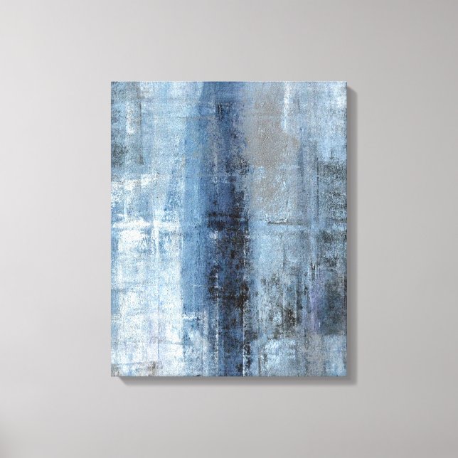 Em Tela impressão 'Número Um' Azul e Abstrato Cinza (Frente)