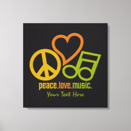Em Tela Impressão personalizada sobre a Música Peace Love