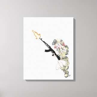 Em Tela impressão "Pinup Tático - Oopsie" por Jaime Munt