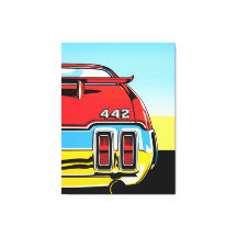 Impressão Retro Arte Pop Asa Traseira de Muscle Ca