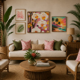 Em Tela Impressão Tropical Pintura de Orquídea Branca
