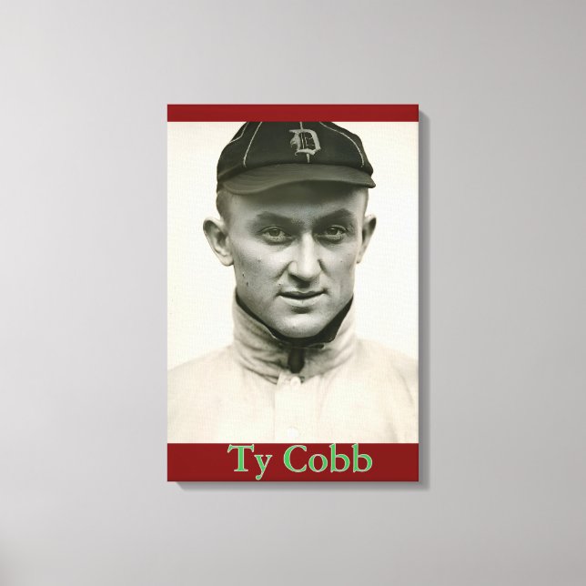 Em Tela Impressão Ty Cobb (Frente)