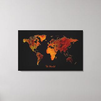 Em Tela Interior Decorando o Novo Mapa do Mundo Impressão