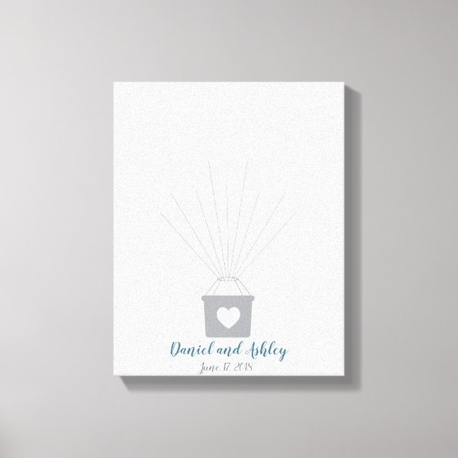 Em Tela Livro de Convidados de Casamento de Impressão Digi (Frente)