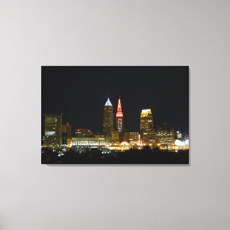 Em Tela (Luzes de torre quentes) Cleveland, Impressão de t