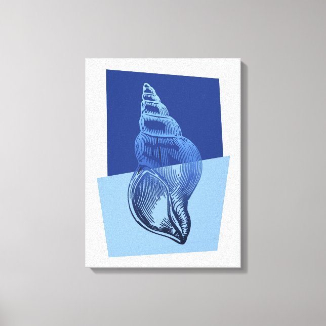 Em Tela Médio Moderno Turban Shell Impressão Blue (Frente)