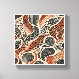 Em Tela Moderno Boho Impressão Leopardo - Pele Animal Abst