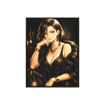 Mulher Elegante de Anime – Impressão de Arte de Gl