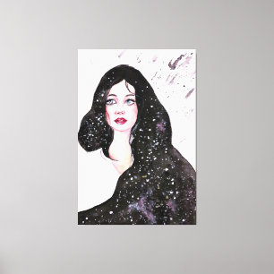Em Tela Mulher Universa - Impressão a Aquarela