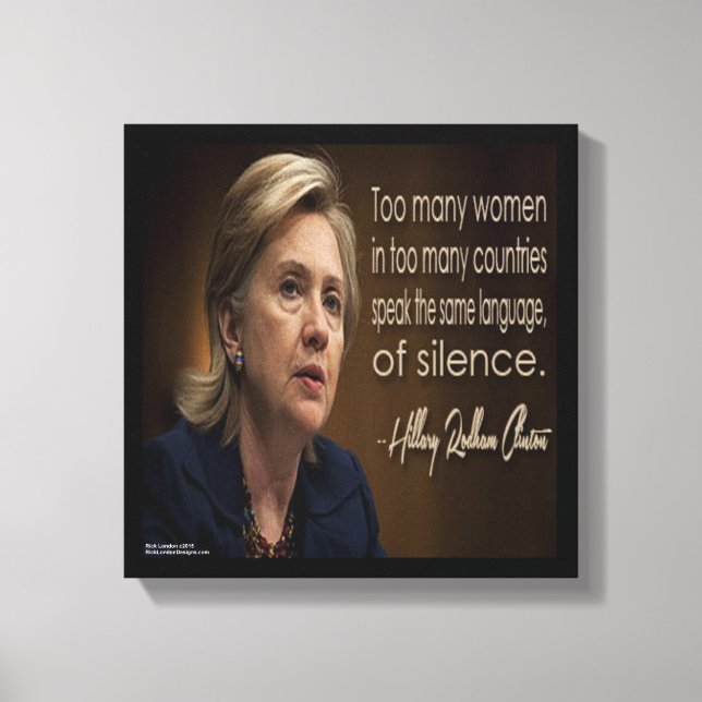 Em Tela Mulheres Hillary Clinton Estão Caladas Impressão e (Frente)