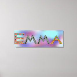 Em Tela Nome da Menina Cota EMMA Abstrato Impressão