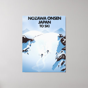 Em Tela Nozawa Onsen Japão impressão de esqui.