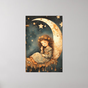 Em Tela Nursery Luna Child Art Impressão