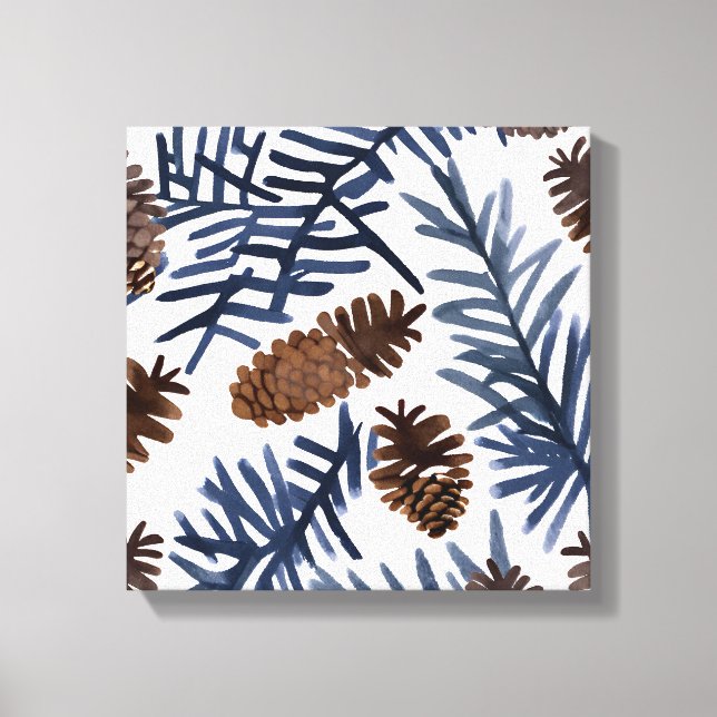 Em Tela Pine Cones & Branches | Impressão de inverno por A (Frente)