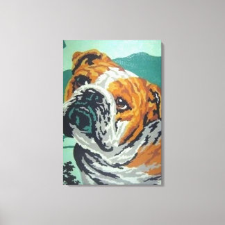 Em Tela pintura de impressão personalizada de buldogue por