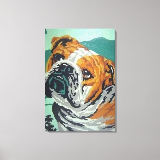 Em Tela pintura de impressão personalizada de buldogue por (Frente)