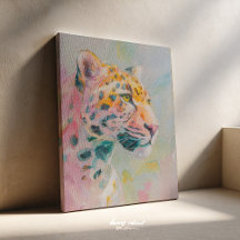 Pintura de Jaguar – Impressão de Arte da Selva Sel