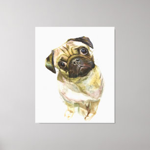 Em Tela Pug Face Art Impressão Cachorro de Cueca