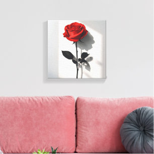 Em Tela Rosa vermelha Minimalista - Impressão de Arte Botâ