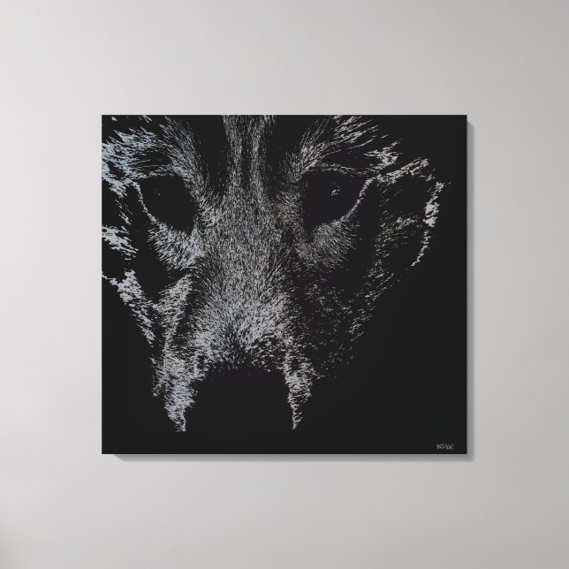 Em Tela Rouco Pup Rouco Wolf Dog Impressão (Frente)