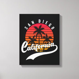 Em Tela San Diego Retro Sunset Impressão