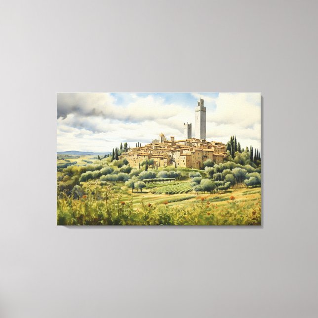 Em Tela San Gimignano, Toscana - Itália - Impressão de Tel (Frente)