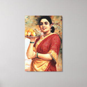 Em Tela Senhora com impressão da arte das frutas